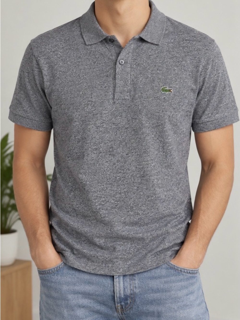 Lacoste Grey Slim Fit Polo – Men’s L
